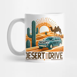 An SUV Driving On A Sand Dune, Desert Drive Mug